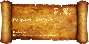 Pappert Máté névjegykártya