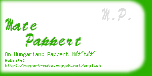 mate pappert business card